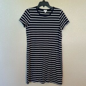Women’s J Crew tshirt dress size small. This is navy and white stripes.